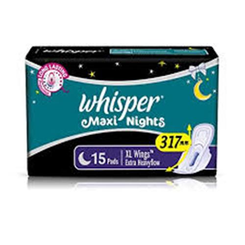 WHISPER MAXI NIGHTS 15 PADS